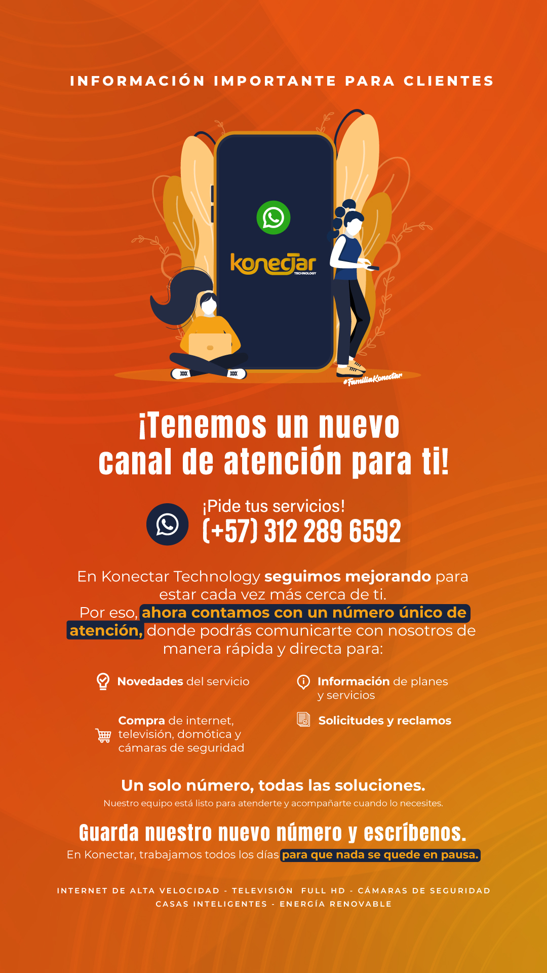 Nuevo canal de atención WhatsApp Konectar